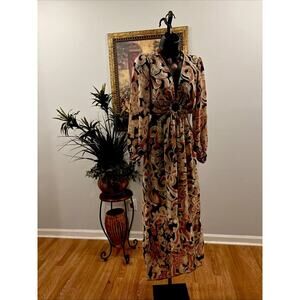 Indulge Instyle (M) Dress Full Length‎ Maxi Long Sleeve Floral High Low Ruffled